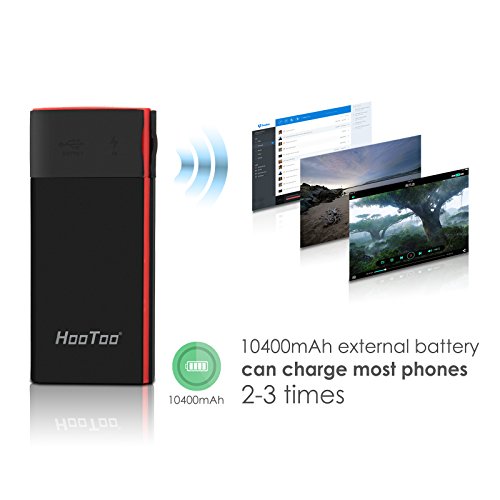 HooToo TripMate Wireless Router for Travel 10400mAh External Battery Charger Power Bank, Wi-Fi Media Streaming for Flash Drive Hard... 