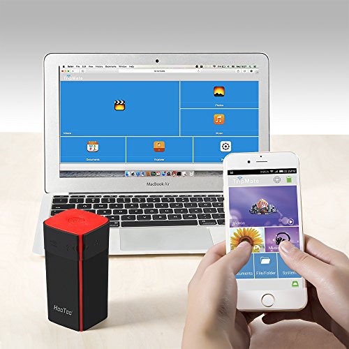 HooToo TripMate Wireless Router for Travel 10400mAh External Battery Charger Power Bank, Wi-Fi Media Streaming for Flash Drive Hard... 