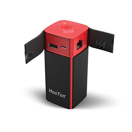 HooToo TripMate Wireless Router for Travel 10400mAh External Battery Charger Power Bank, Wi-Fi Media Streaming for Flash Drive Hard... 