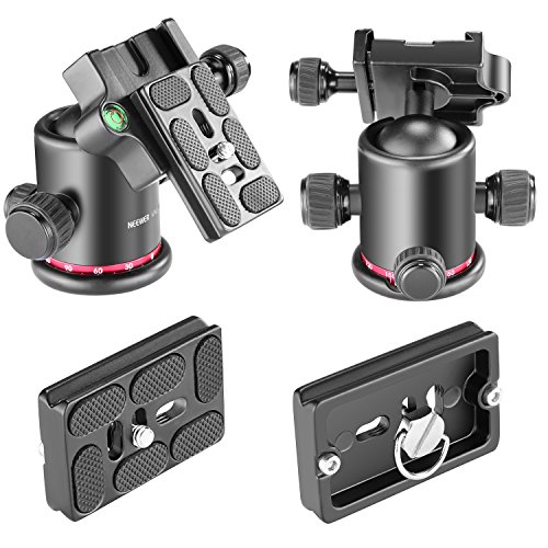 Neewer KINGJOY Professional Metal 360 Degree Rotating Panoramic Ball Head with 1/4 inch Quick Release Plate and Bubble Level,up to 17.... 
