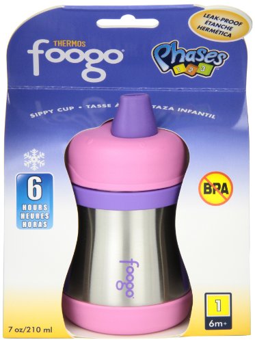 Thermos FOOGO Phases Stainless Steel Sippy Cup, Pink/Purple, 7 Ounce - For  Moms